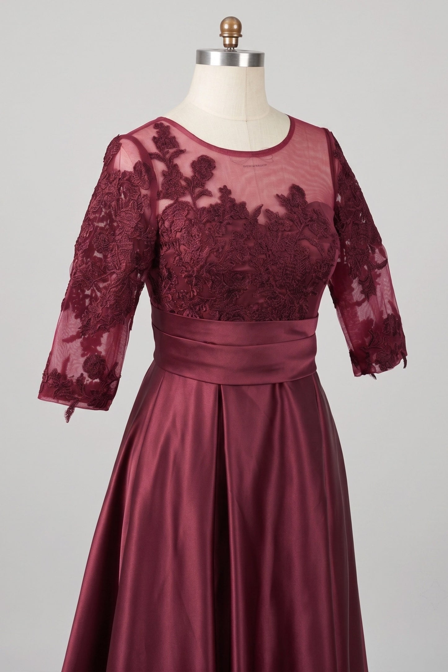 A-Line Sweep-Brush Train Satin Prom Dress CS0456