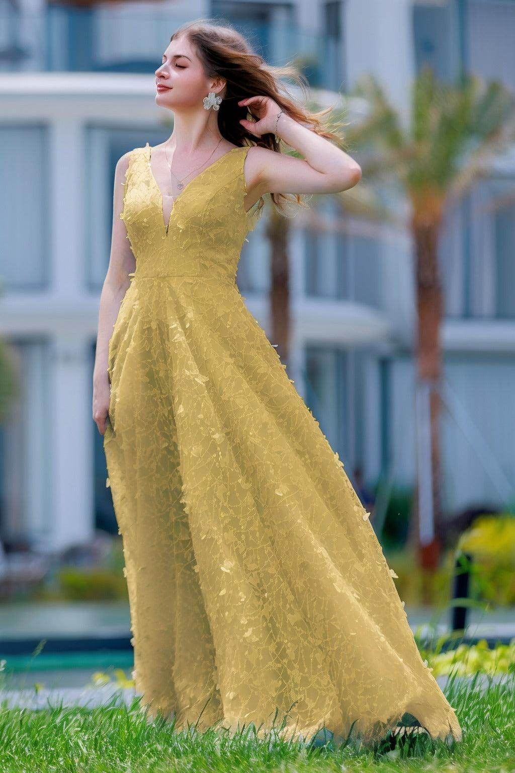 cocomelody prom dresses A-Line Maxi Printed Gauze Elegant Prom Dresses COCOMELODY CS0989