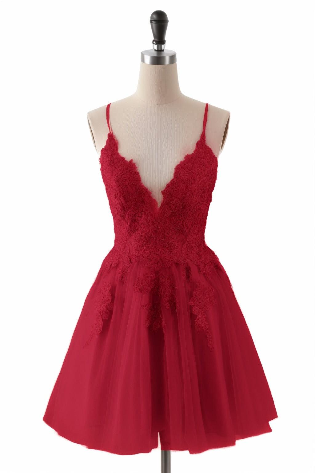 A-Line Short-Mini Tulle Homecoming Dresses CS0506 - COCOMELODY