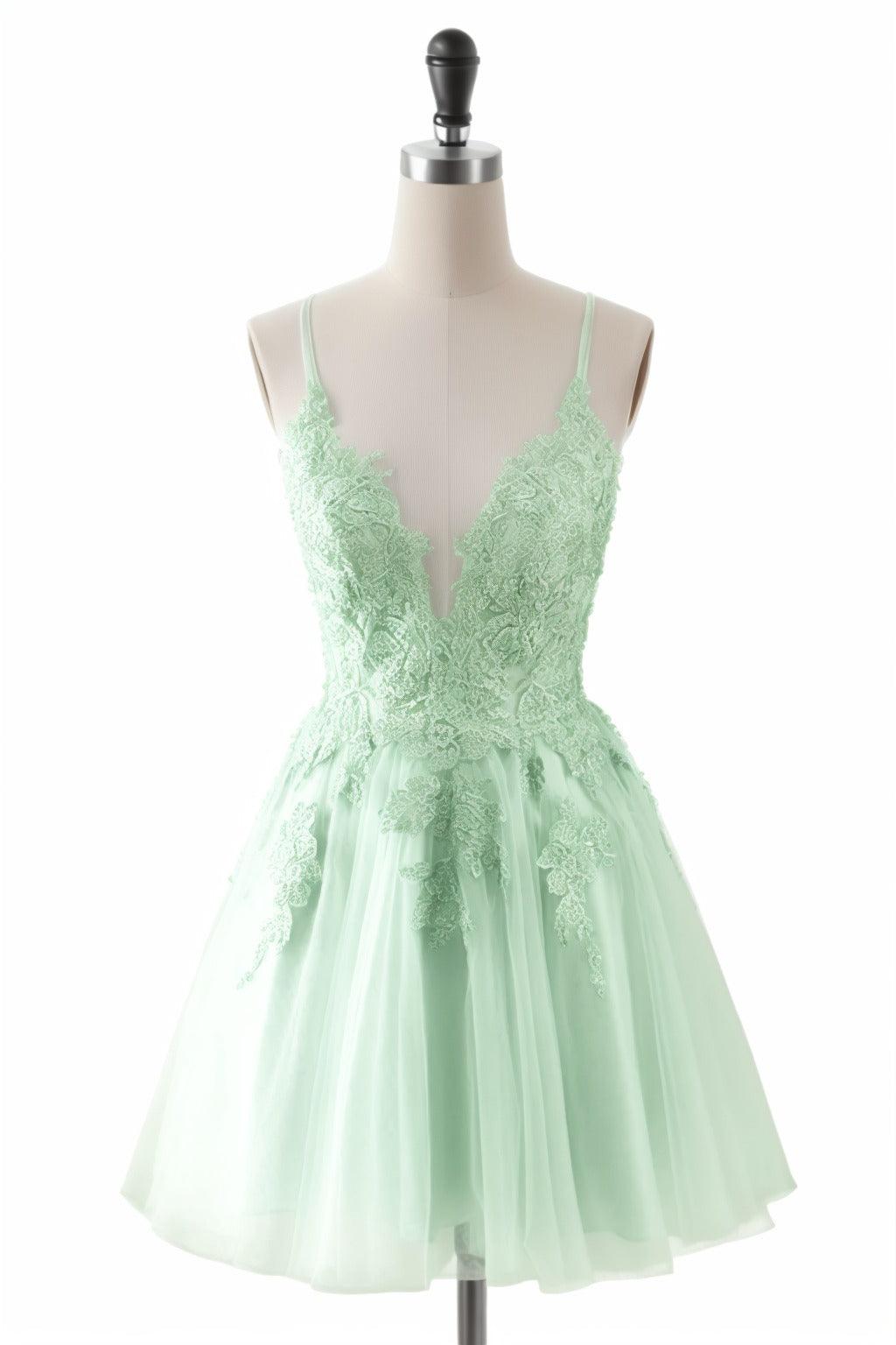 A-Line Short-Mini Tulle Homecoming Dresses CS0506 - COCOMELODY