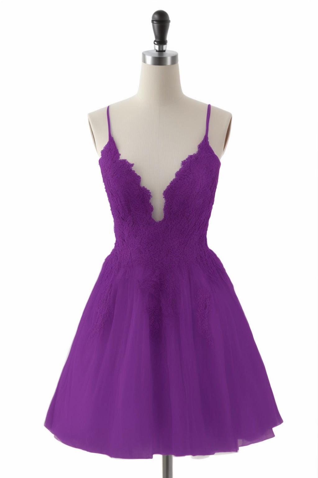 A-Line Short-Mini Tulle Homecoming Dresses CS0506 - COCOMELODY