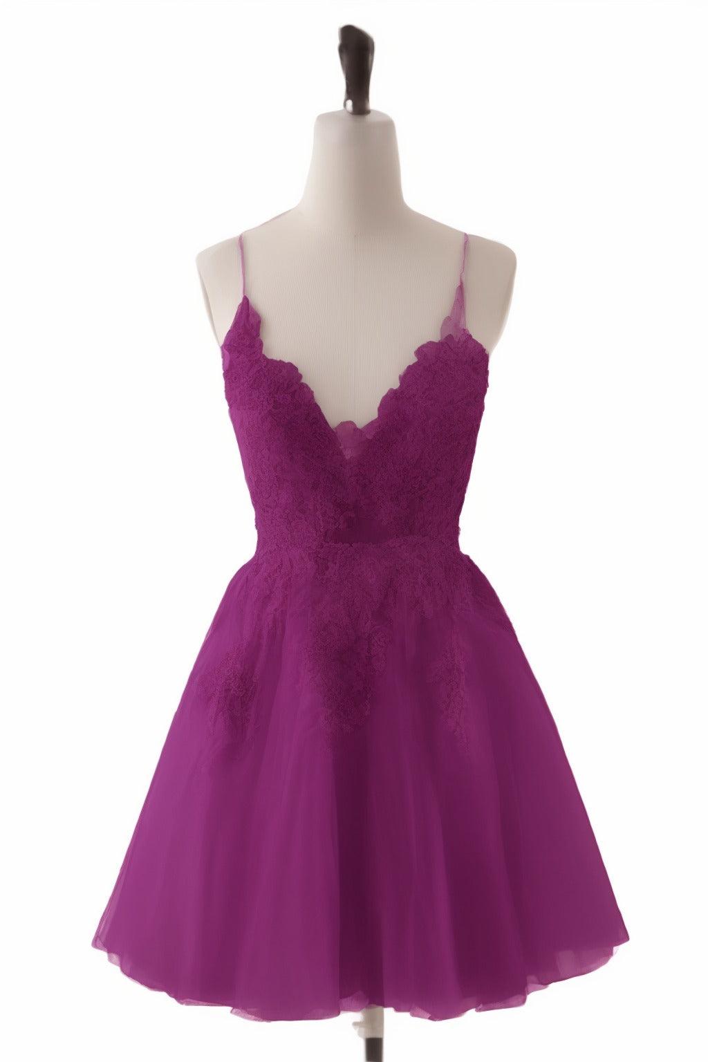 A-Line Short-Mini Tulle Homecoming Dresses CS0506 - COCOMELODY