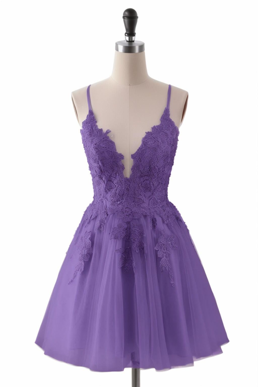 A-Line Short-Mini Tulle Homecoming Dresses CS0506 - COCOMELODY