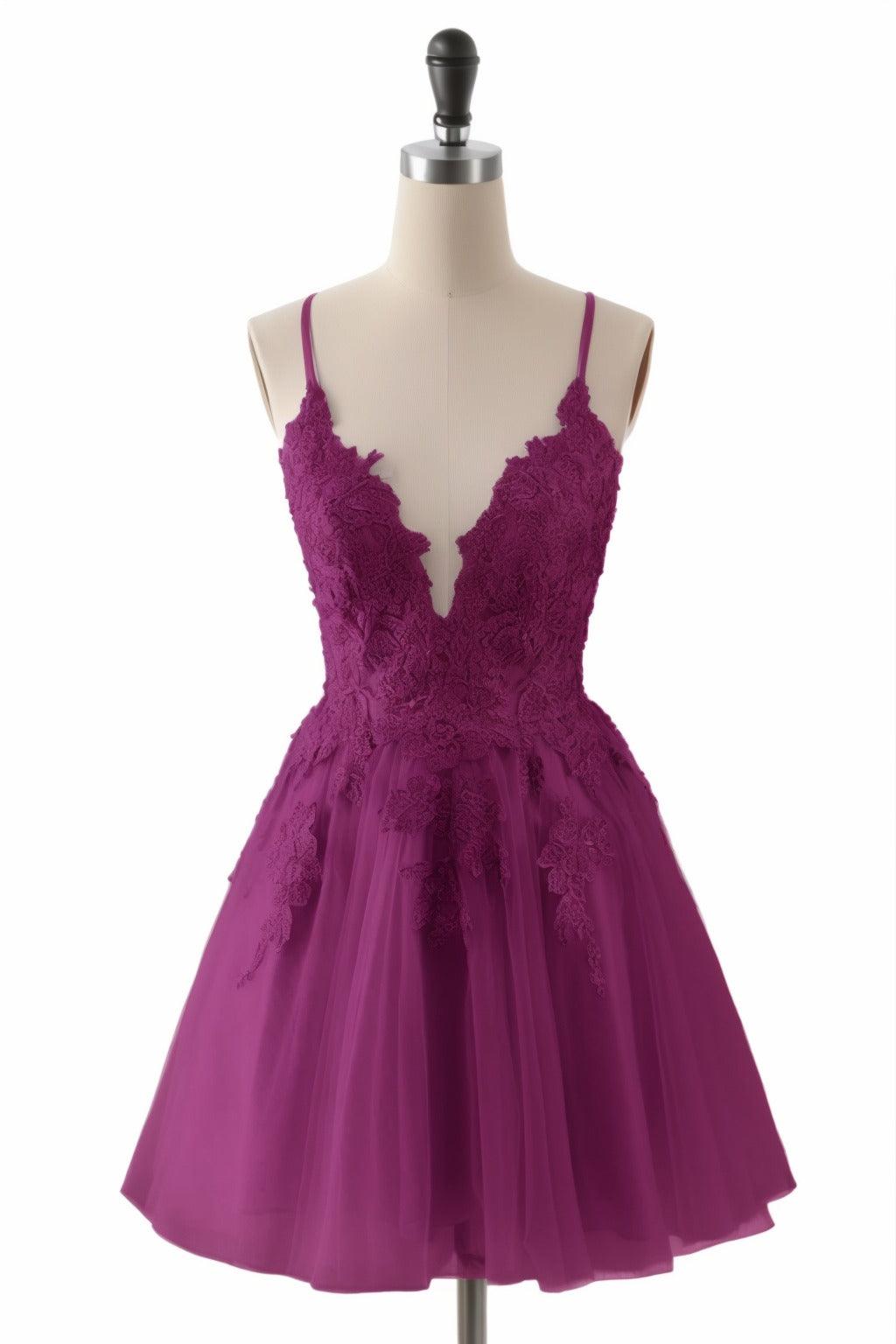 A-Line Short-Mini Tulle Homecoming Dresses CS0506 - COCOMELODY