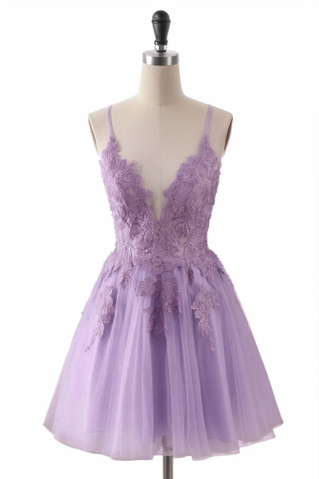 A-Line Short-Mini Tulle Homecoming Dresses CS0506 - COCOMELODY