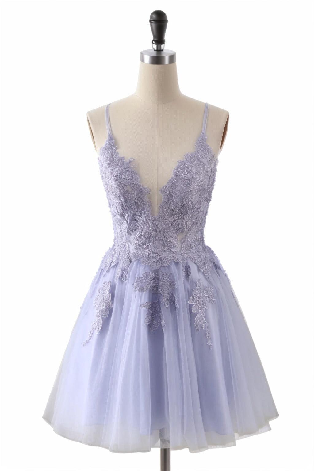 A-Line Short-Mini Tulle Homecoming Dresses CS0506 - COCOMELODY