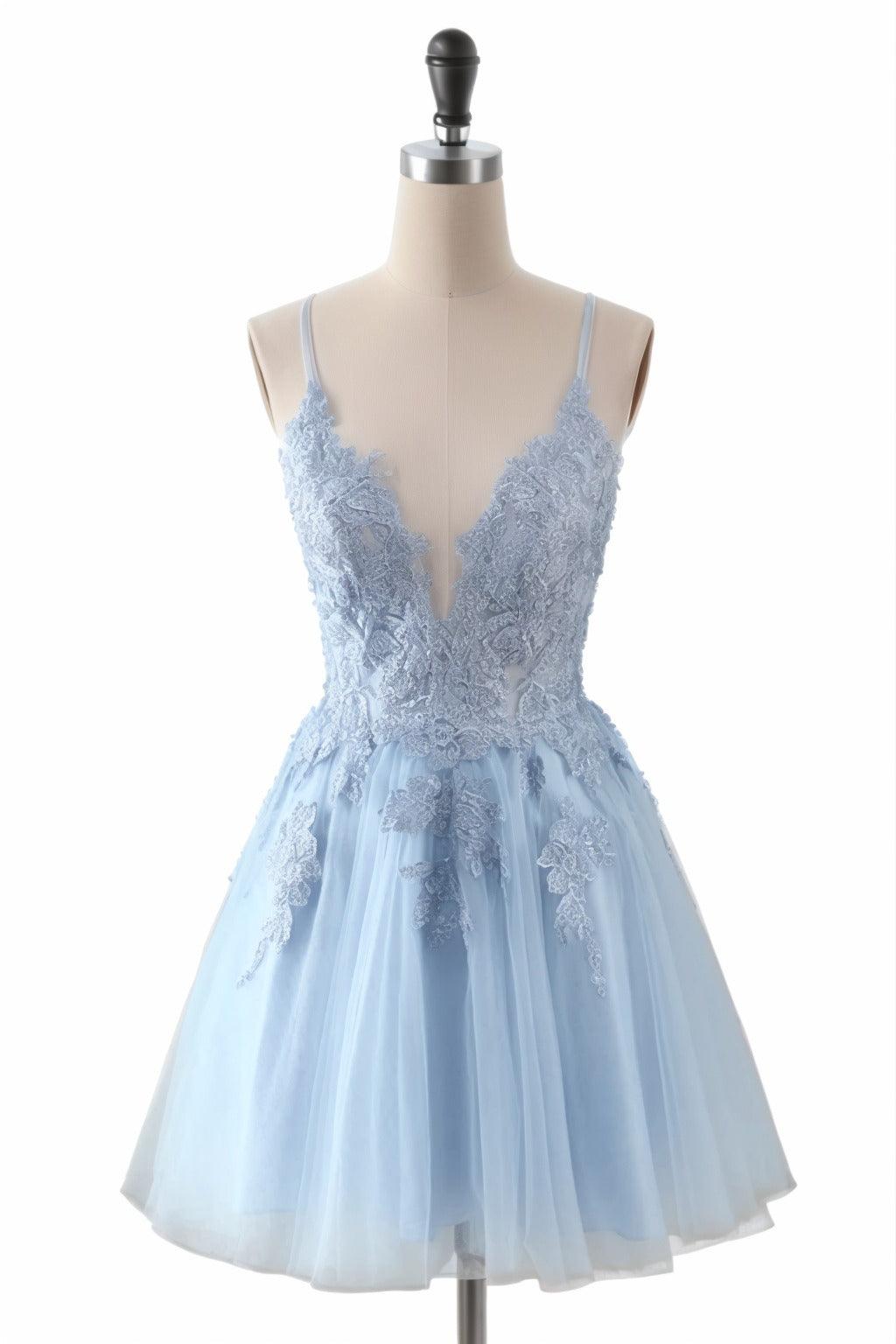 A-Line Short-Mini Tulle Homecoming Dresses CS0506 - COCOMELODY