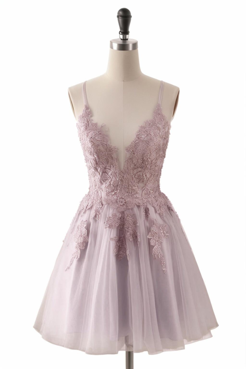 A-Line Short-Mini Tulle Homecoming Dresses CS0506 - COCOMELODY