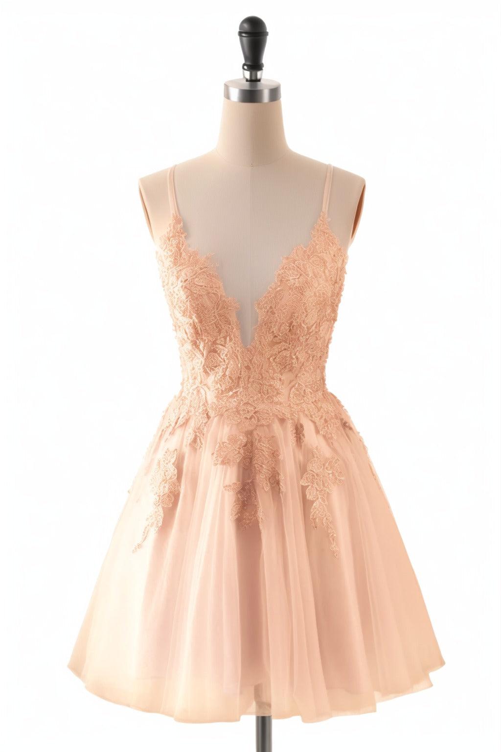 A-Line Short-Mini Tulle Homecoming Dresses CS0506 - COCOMELODY