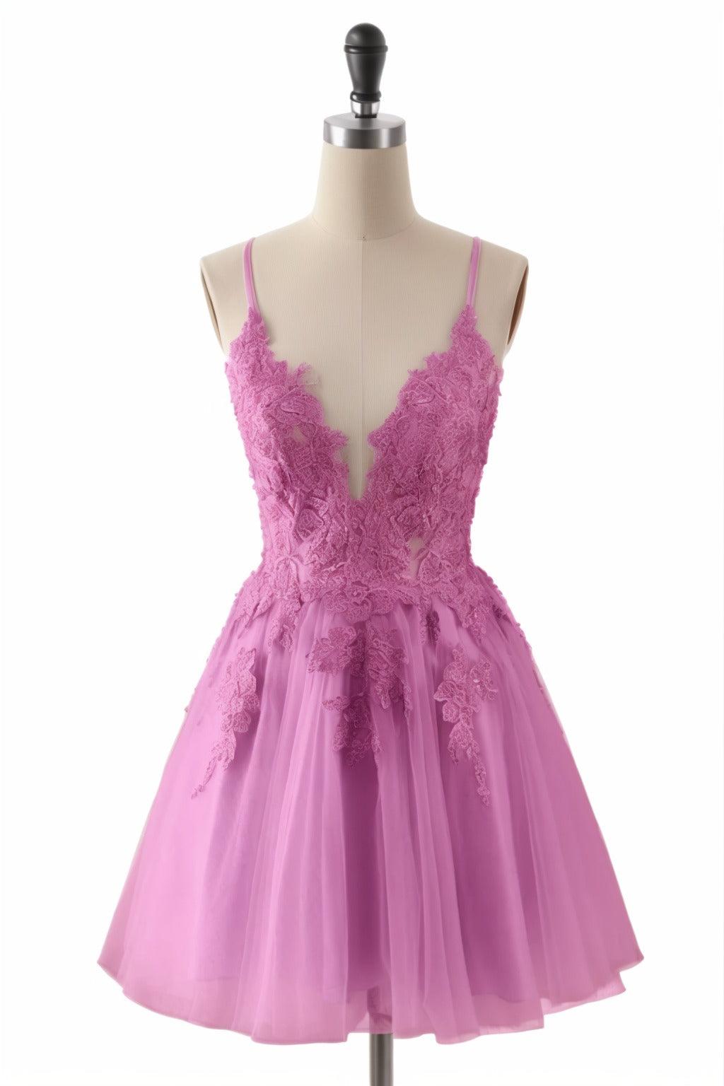 A-Line Short-Mini Tulle Homecoming Dresses CS0506 - COCOMELODY