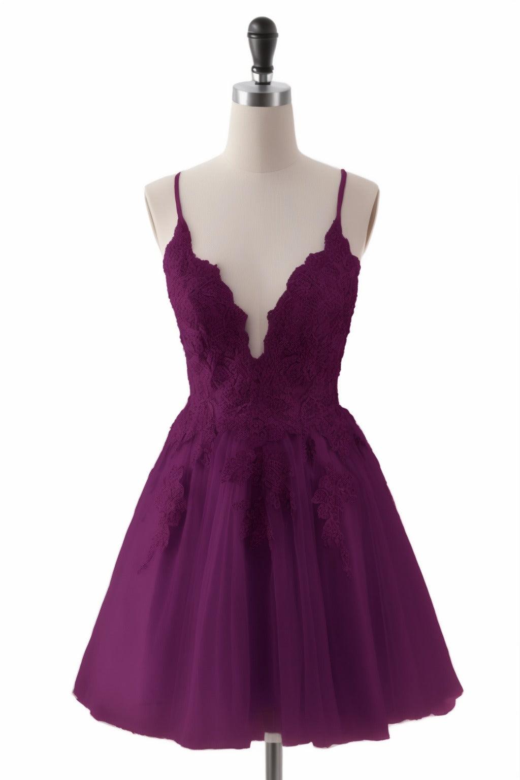 A-Line Short-Mini Tulle Homecoming Dresses CS0506 - COCOMELODY
