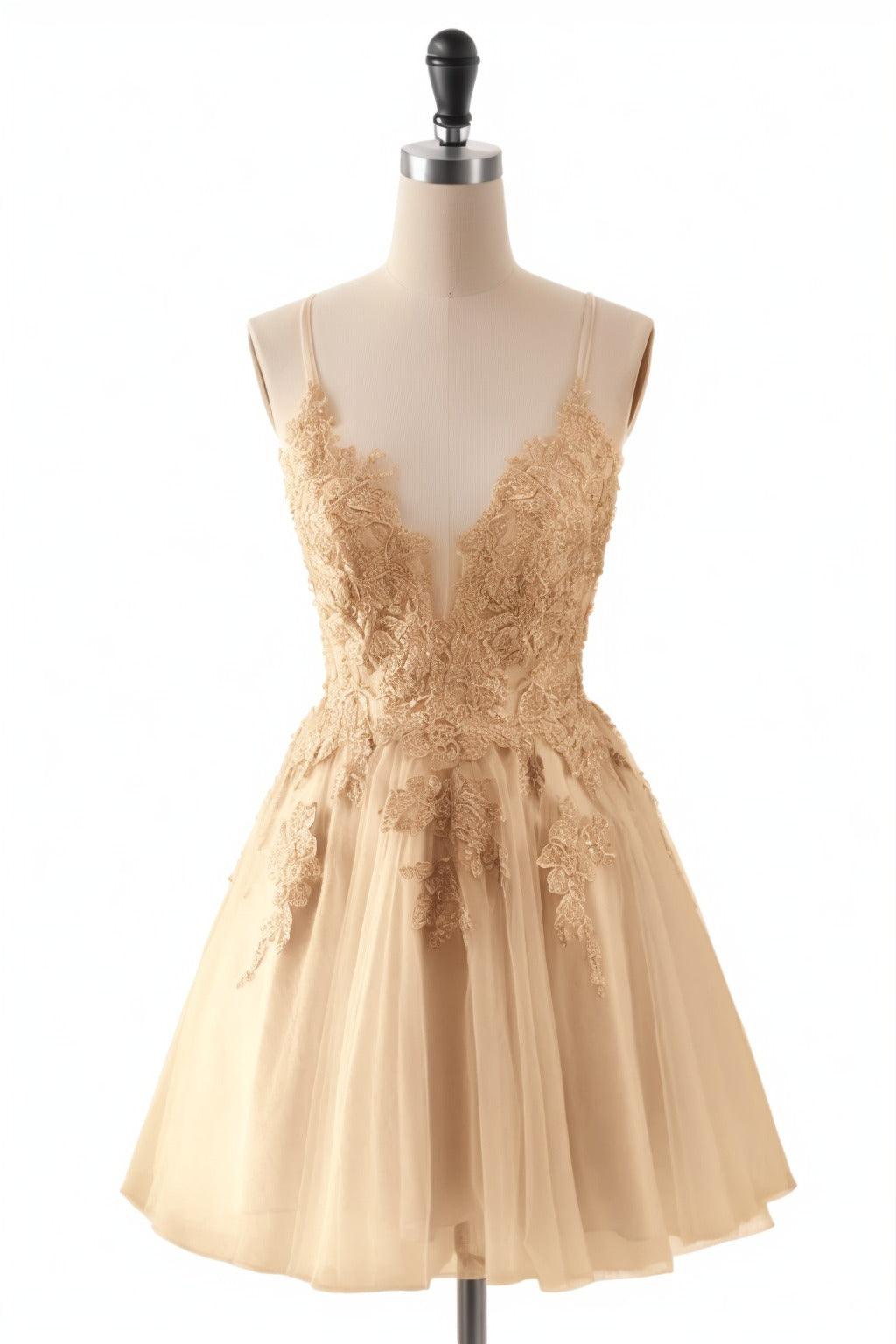A-Line Short-Mini Tulle Homecoming Dresses CS0506 - COCOMELODY