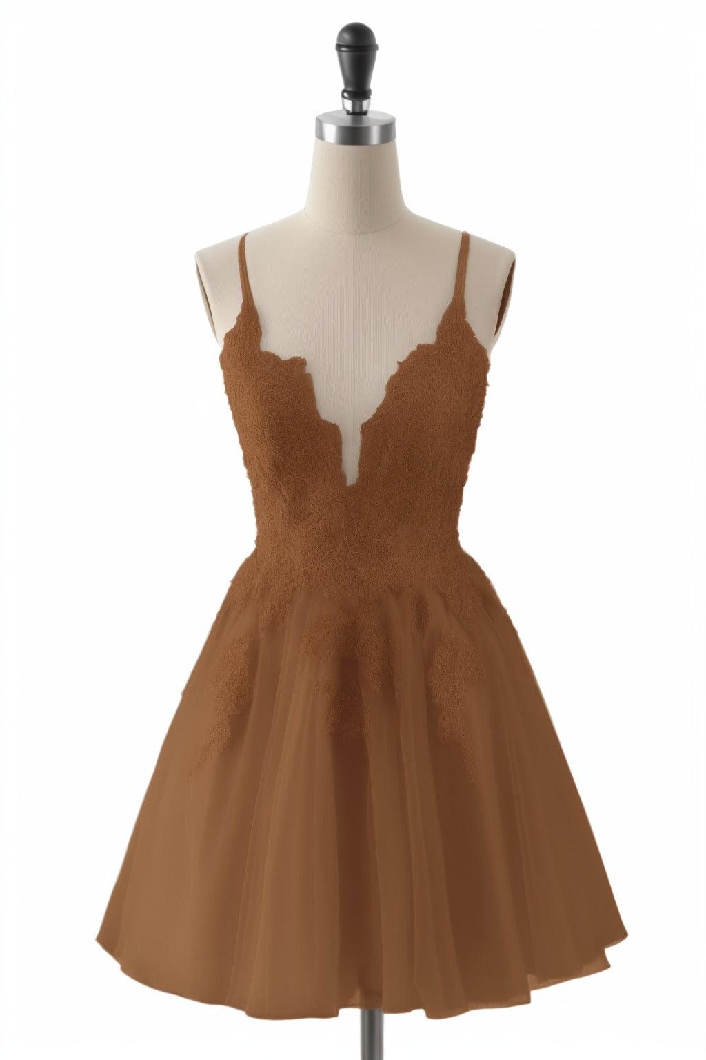 A-Line Short-Mini Tulle Homecoming Dresses CS0506 - COCOMELODY