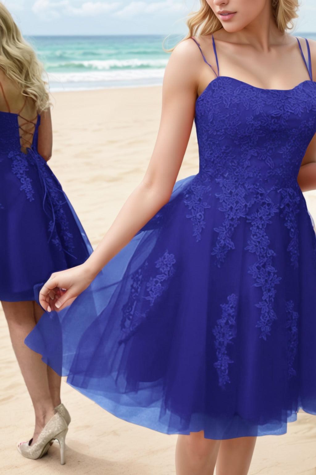 A-Line Knee Length Tulle Homecoming Dresses CS0521 - COCOMELODY
