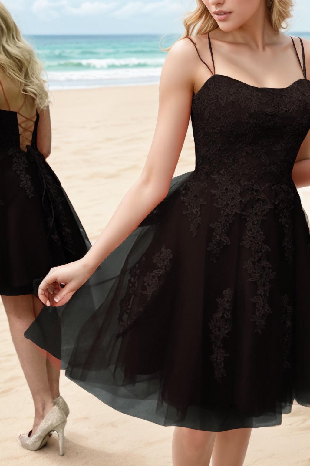 A-Line Knee Length Tulle Homecoming Dresses CS0521 - COCOMELODY