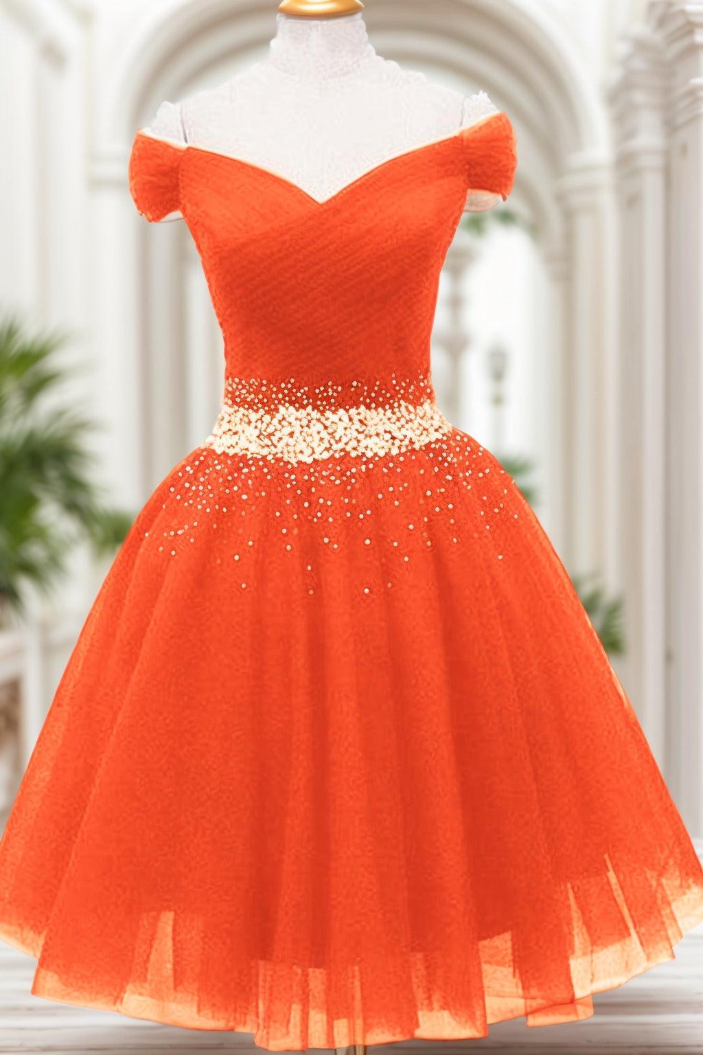 A-Line Knee Length Tulle Homecoming Dresses CS0524 - COCOMELODY