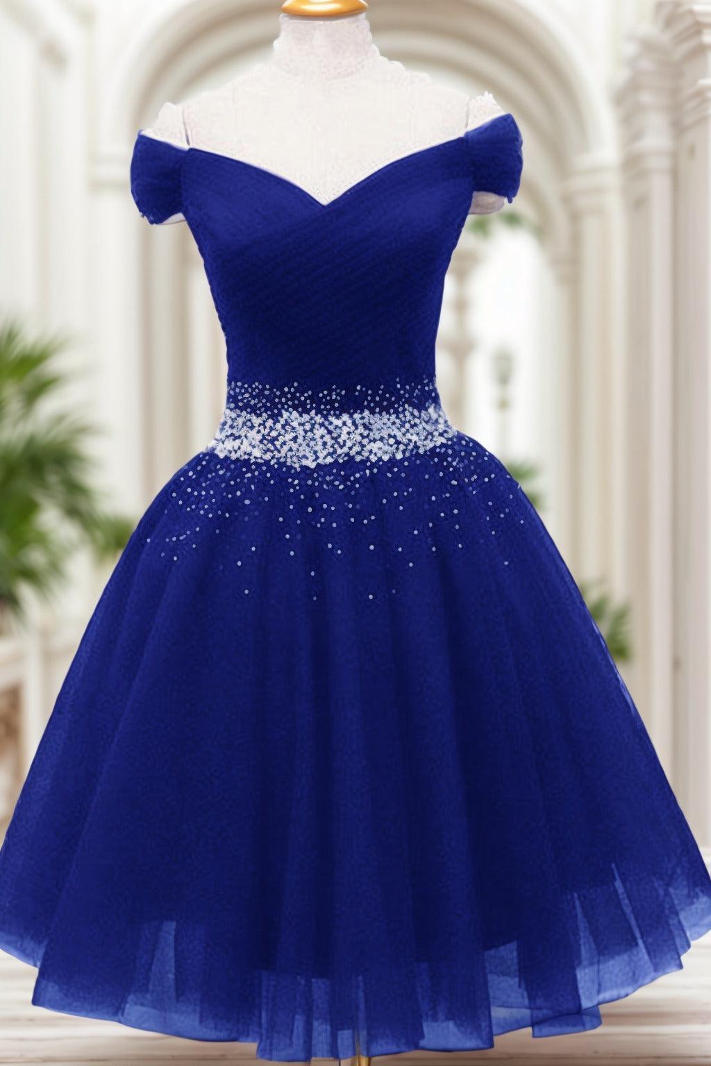 A-Line Knee Length Tulle Homecoming Dresses CS0524 - COCOMELODY