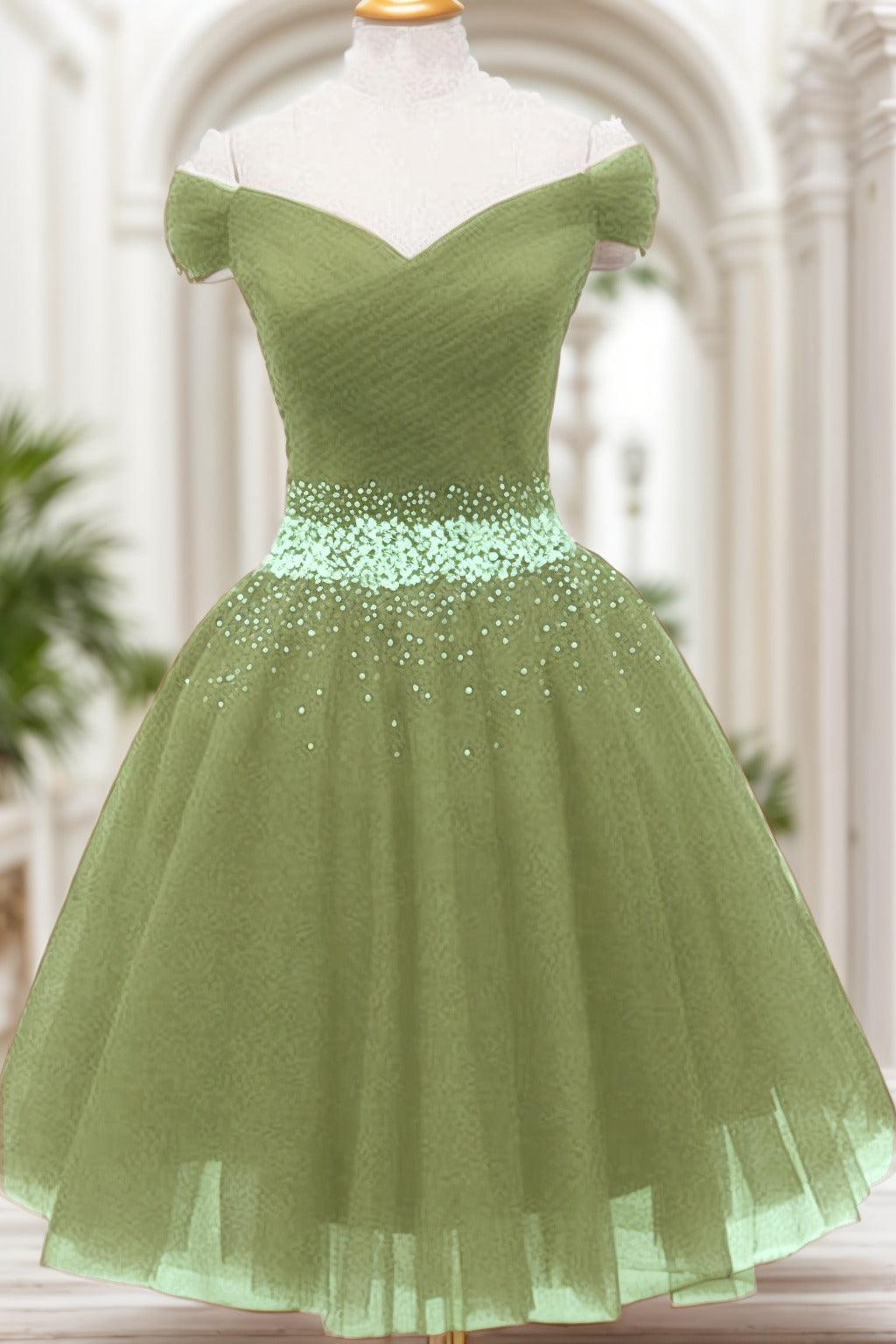 A-Line Knee Length Tulle Homecoming Dresses CS0524 - COCOMELODY
