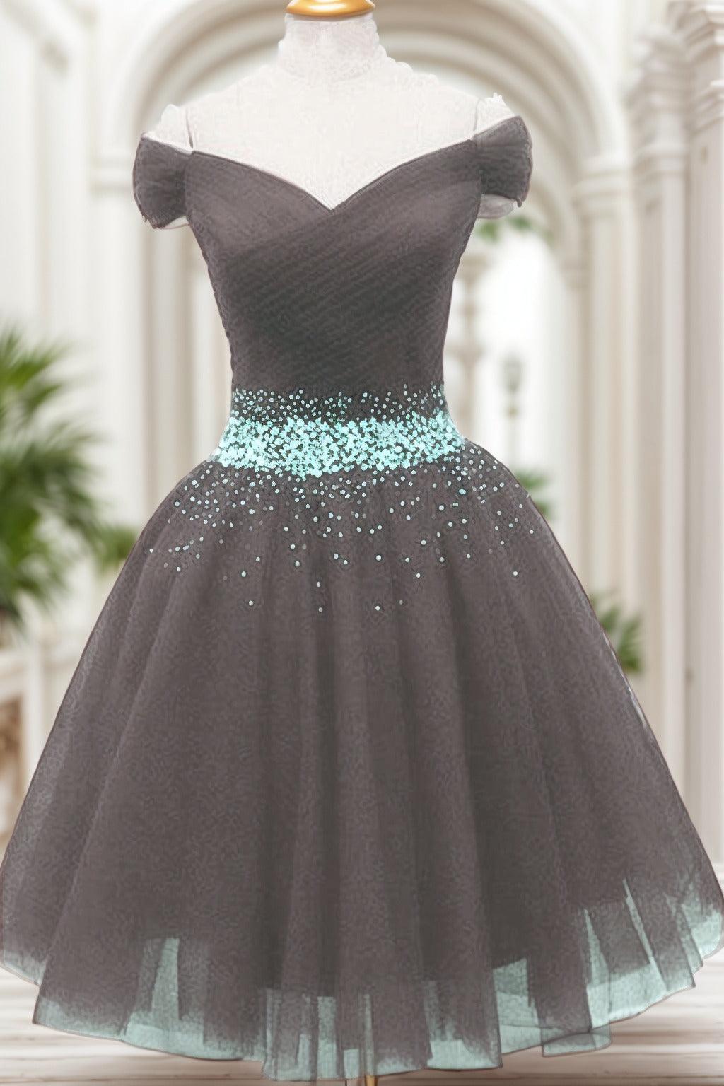 A-Line Knee Length Tulle Homecoming Dresses CS0524 - COCOMELODY