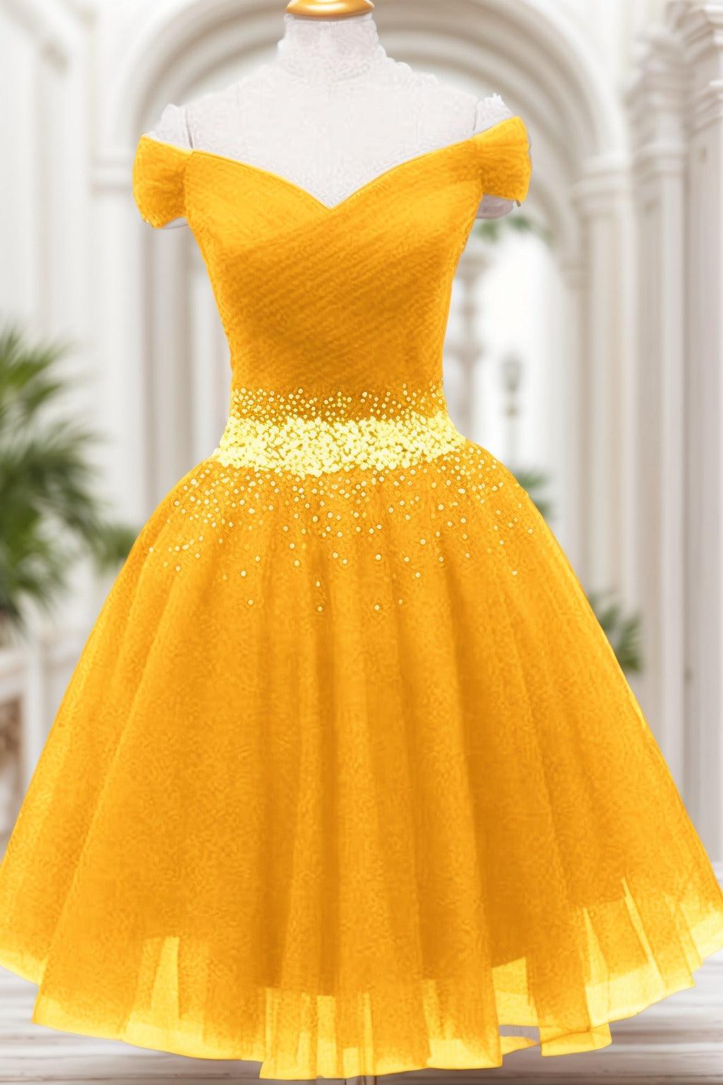 A-Line Knee Length Tulle Homecoming Dresses CS0524 - COCOMELODY