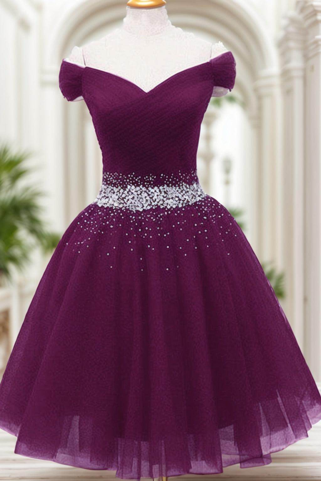 A-Line Knee Length Tulle Homecoming Dresses COCOMELODY CS0524 A-Line Knee Length Tulle Homecoming Dresses COCOMELODY CS0524