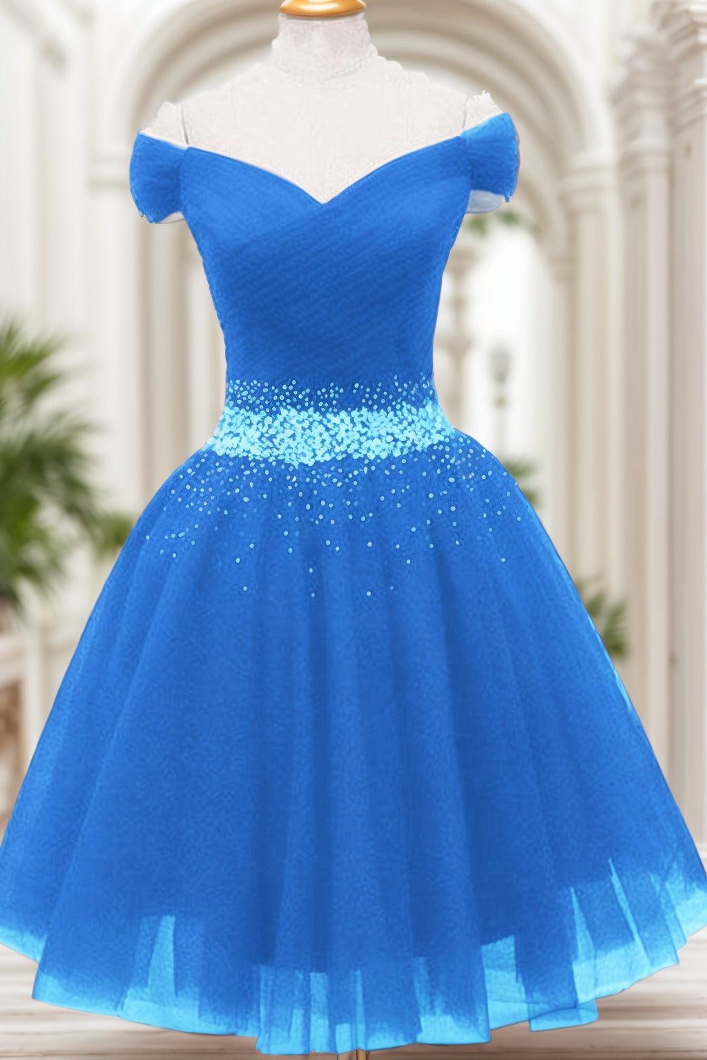 A-Line Knee Length Tulle Homecoming Dresses CS0524 - COCOMELODY