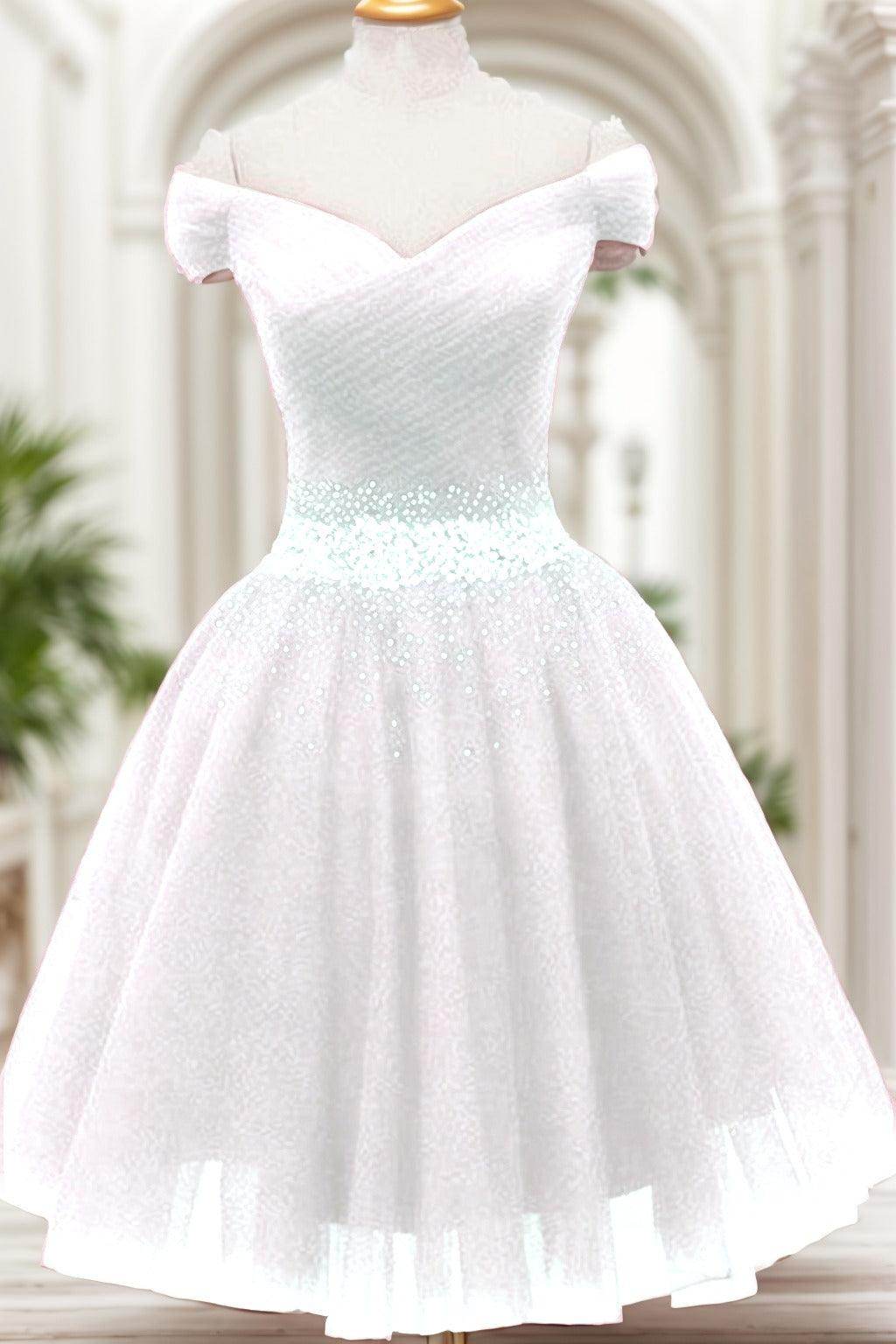 A-Line Knee Length Tulle Homecoming Dresses CS0524 - COCOMELODY