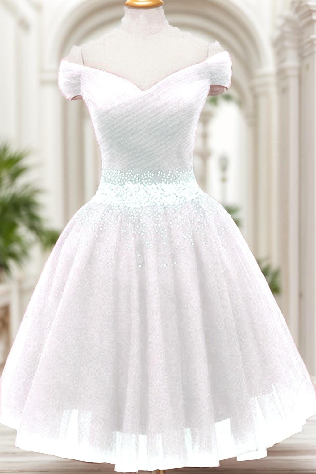A-Line Knee Length Tulle Homecoming Dresses CS0524 - COCOMELODY