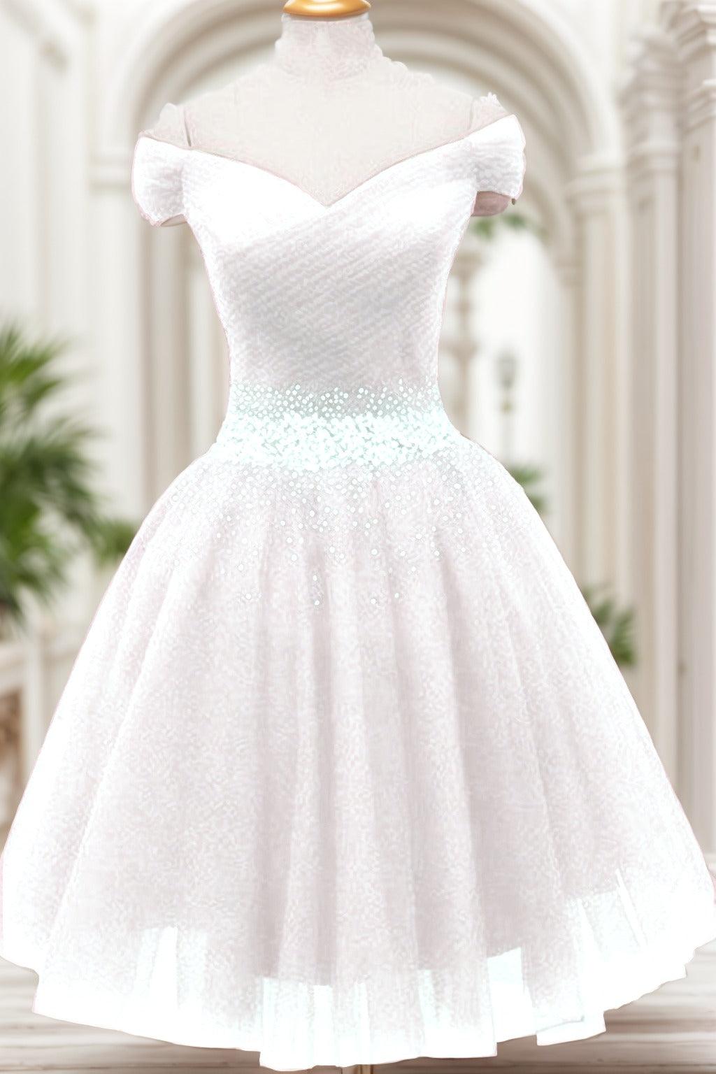 A-Line Knee Length Tulle Homecoming Dresses CS0524 - COCOMELODY