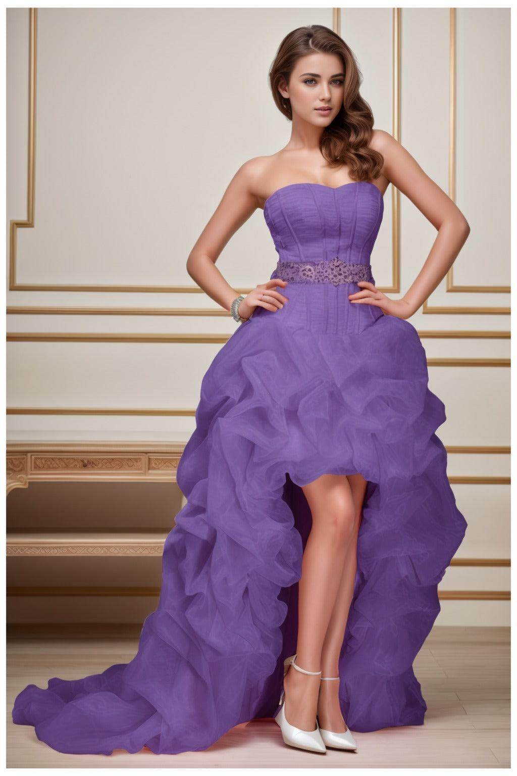 Ball Gown High-Low Organza Homecoming Dresses CS0534 - COCOMELODY