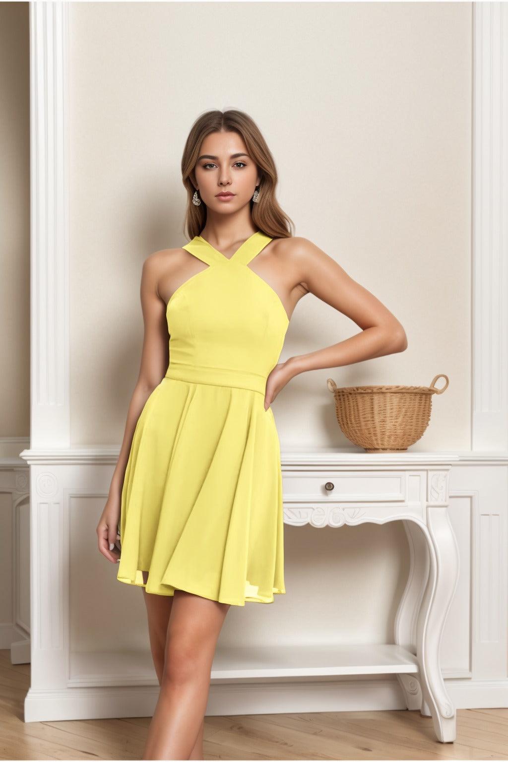 A-Line Short-Mini Chiffon Graduation Dresses CS0541 - COCOMELODY