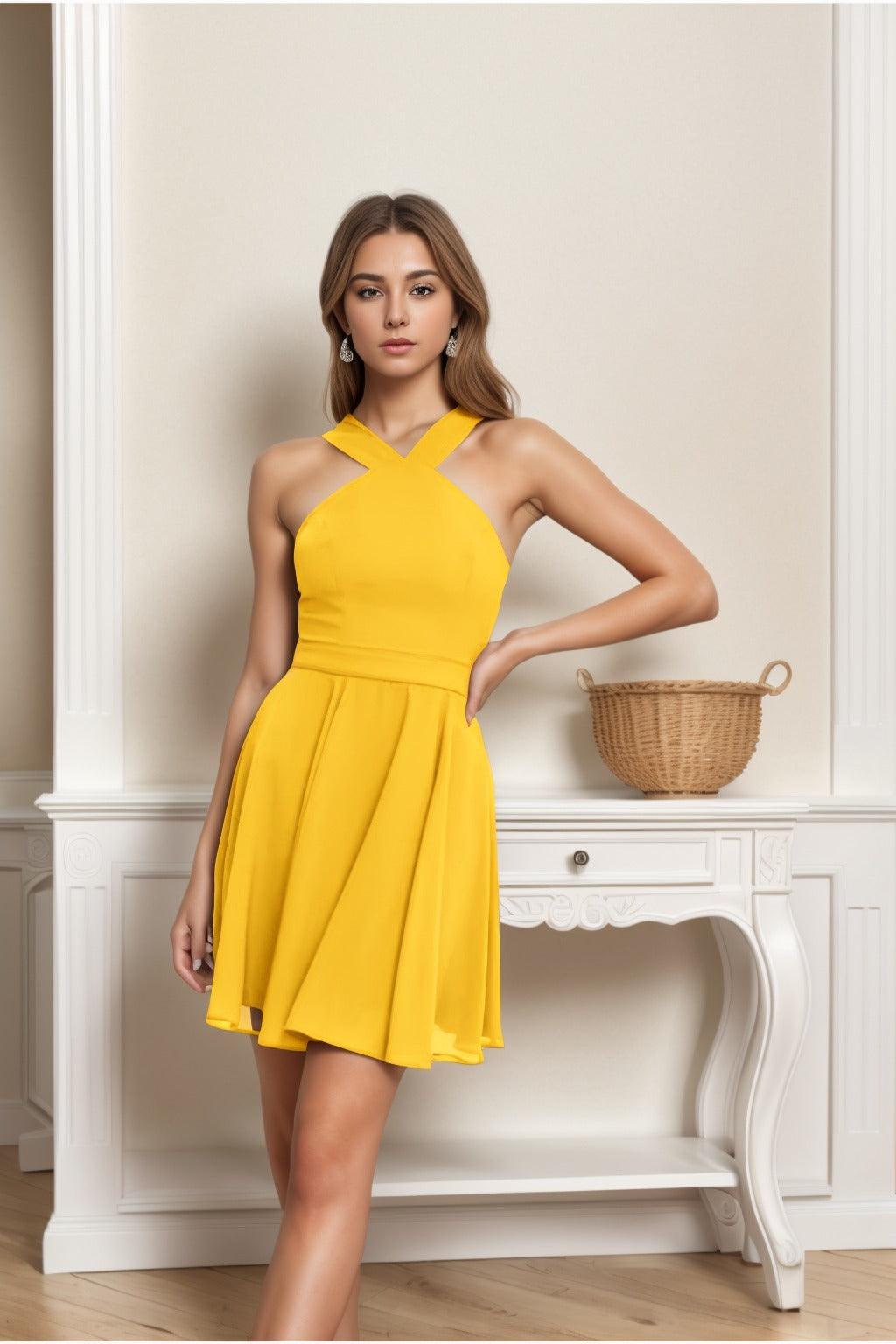A-Line Short-Mini Chiffon Graduation Dresses CS0541 - COCOMELODY