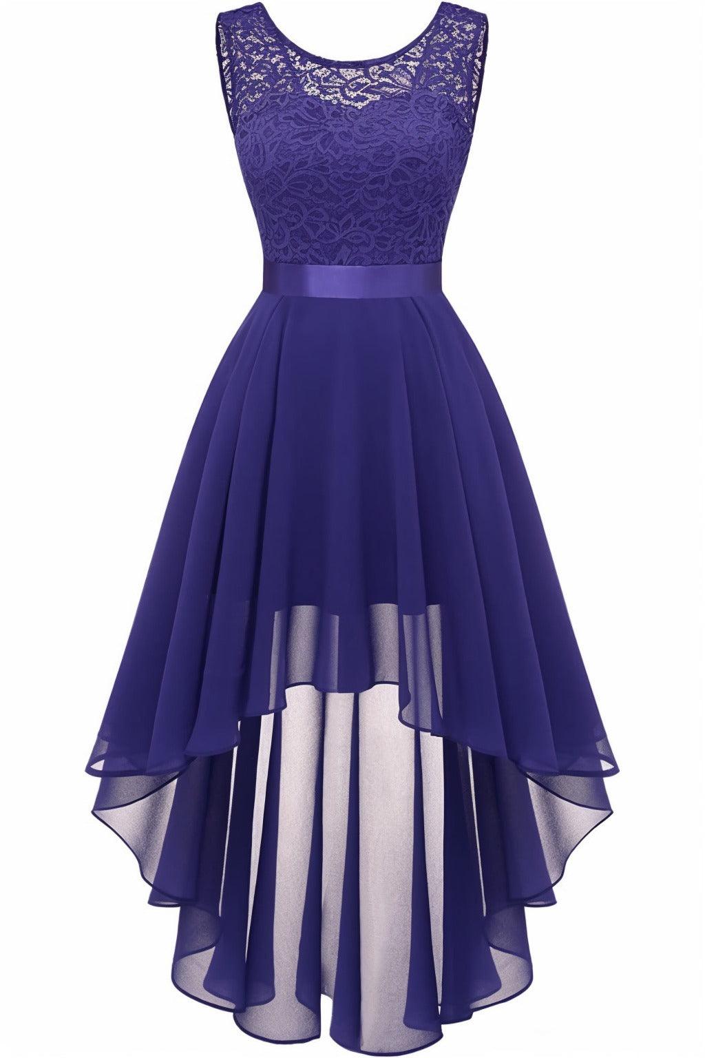 Asymmetrical High-Low Chiffon Graduation Dresses CS0543 - COCOMELODY