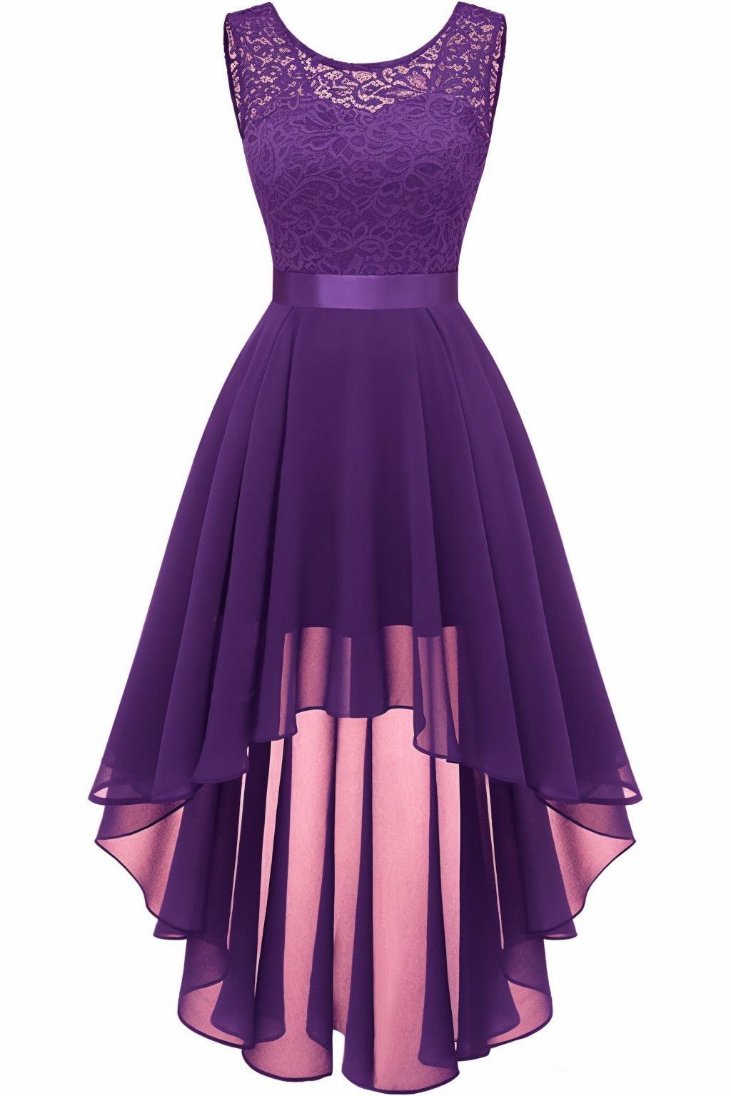 Asymmetrical High-Low Chiffon Graduation Dresses CS0543 - COCOMELODY
