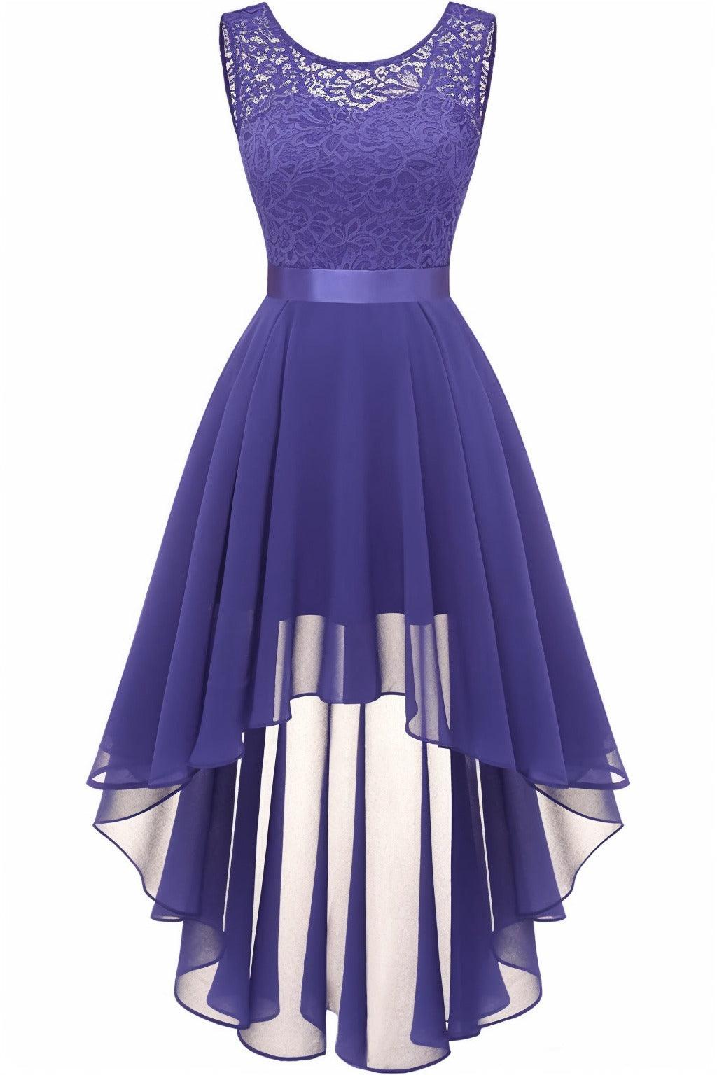Asymmetrical High-Low Chiffon Graduation Dresses CS0543 - COCOMELODY