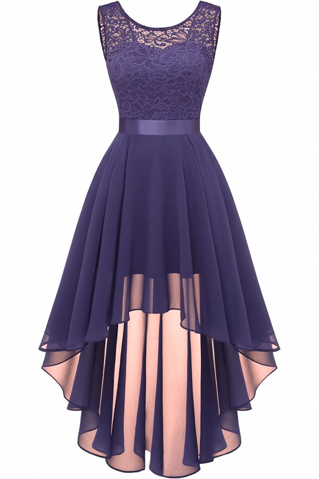 Asymmetrical High-Low Chiffon Graduation Dresses CS0543 - COCOMELODY