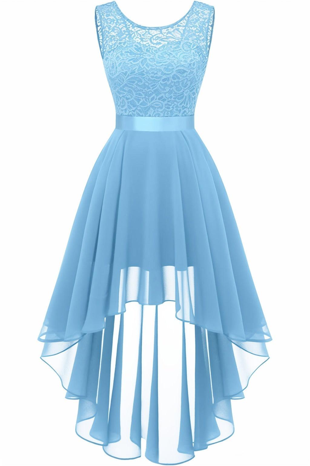 Asymmetrical High-Low Chiffon Graduation Dresses CS0543 - COCOMELODY