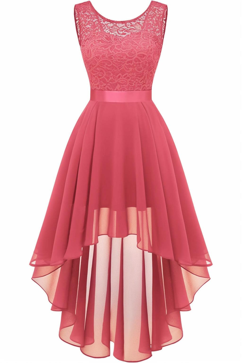Asymmetrical High-Low Chiffon Graduation Dresses CS0543 - COCOMELODY