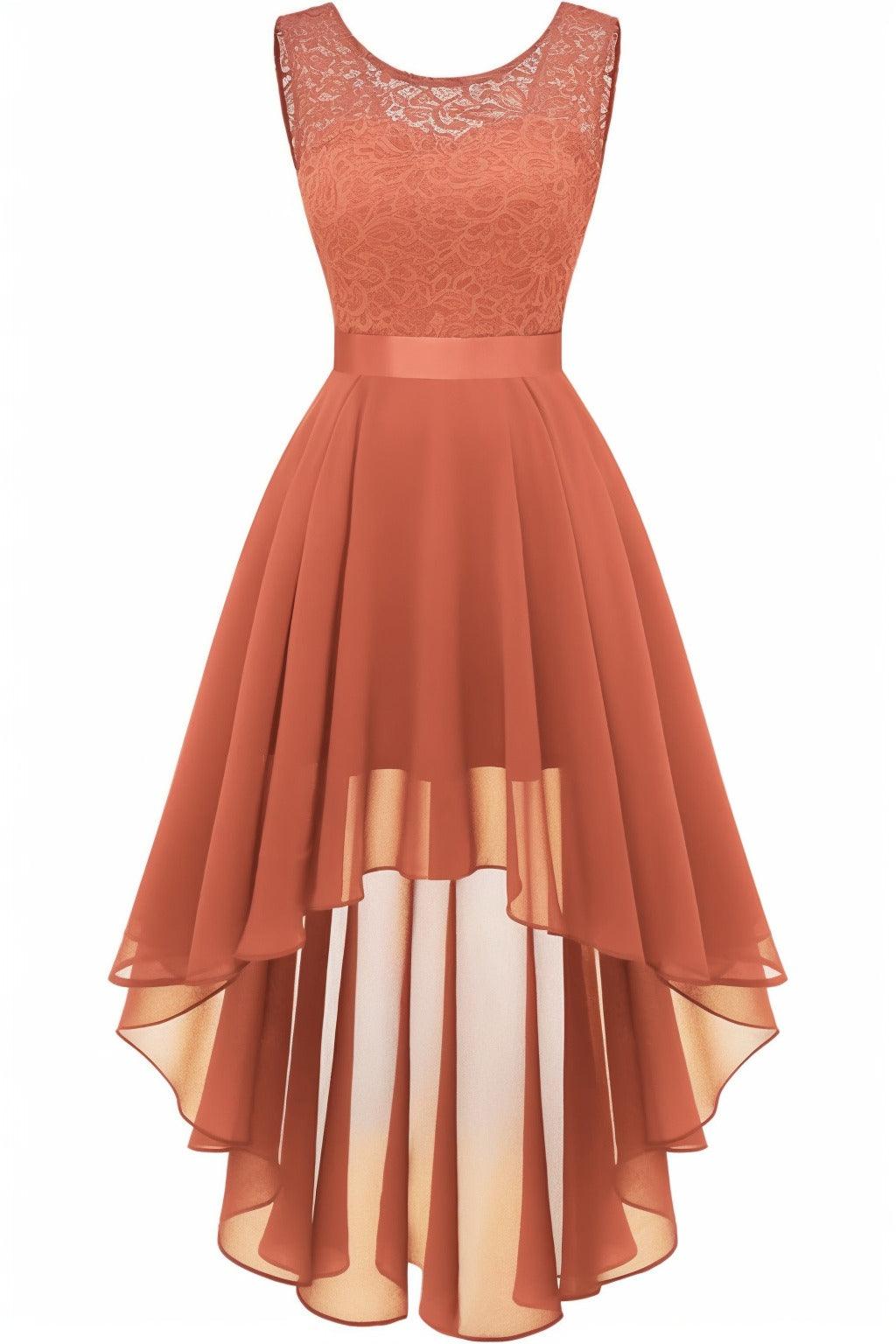 Asymmetrical High-Low Chiffon Graduation Dresses CS0543 - COCOMELODY