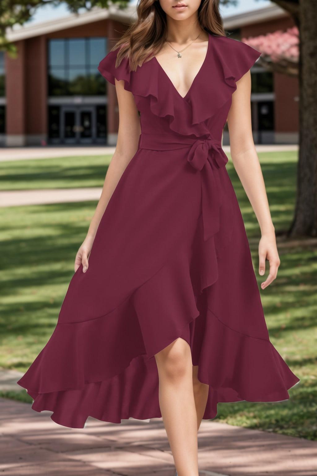 A-Line High-Low Chiffon Graduation Dresses CS0544 - COCOMELODY