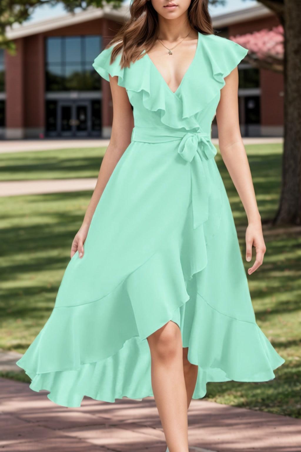 A-Line High-Low Chiffon Graduation Dresses CS0544 - COCOMELODY