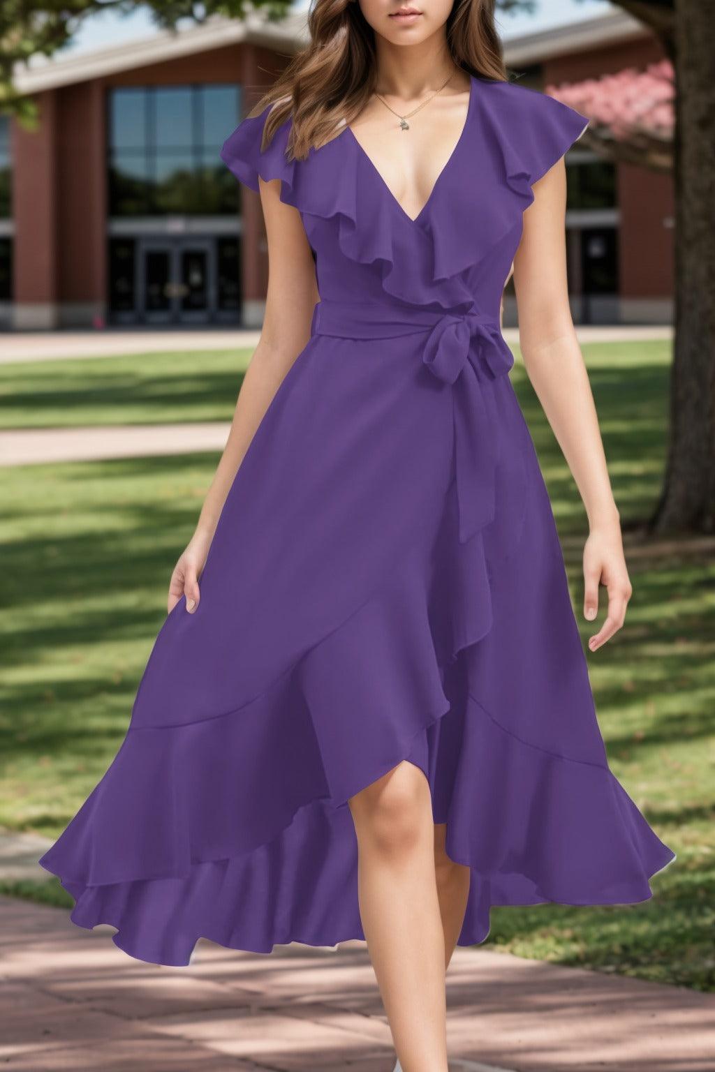 A-Line High-Low Chiffon Graduation Dresses CS0544 - COCOMELODY