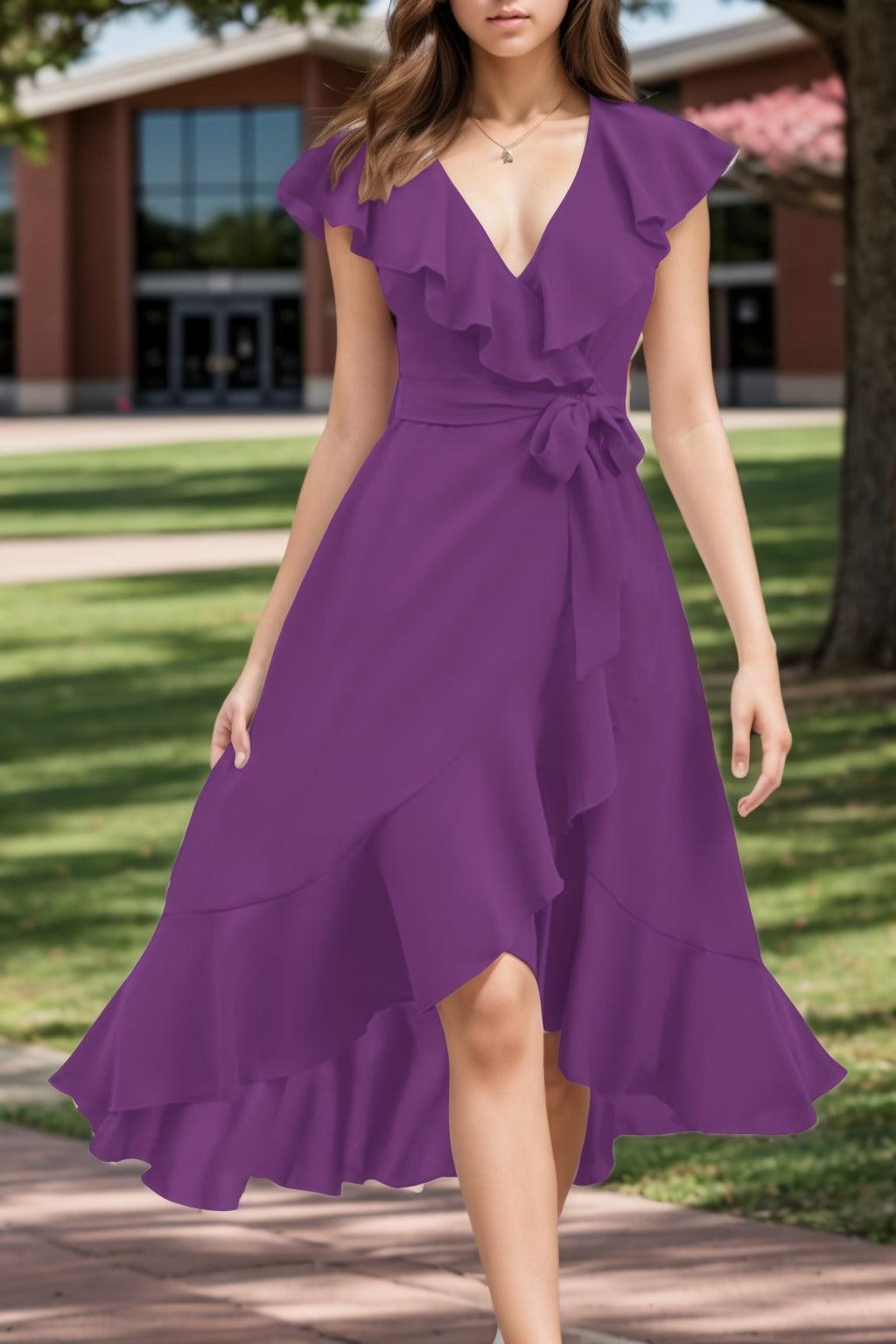 A-Line High-Low Chiffon Graduation Dresses CS0544 - COCOMELODY