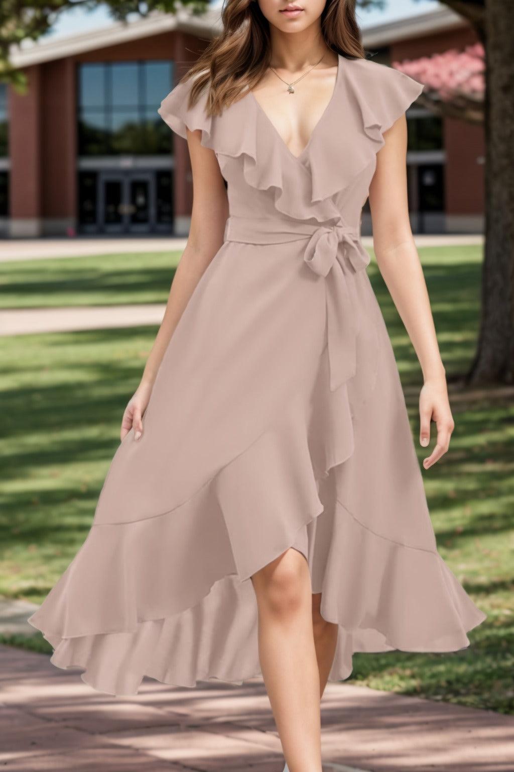 A-Line High-Low Chiffon Graduation Dresses CS0544 - COCOMELODY