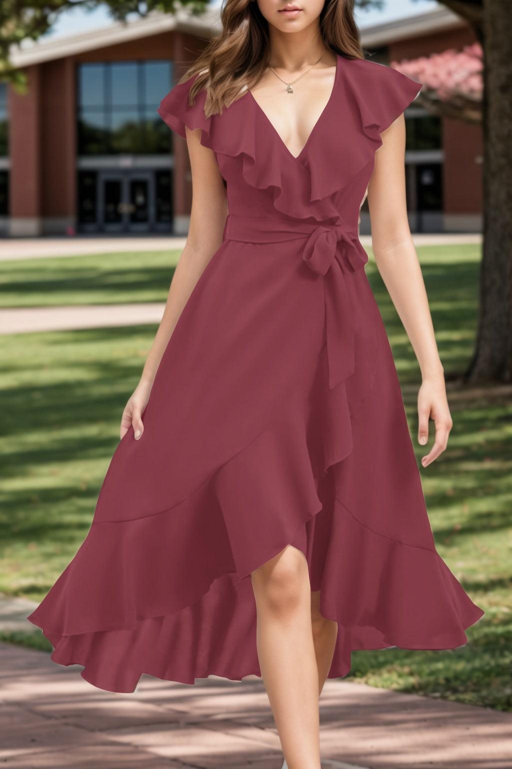 A-Line High-Low Chiffon Graduation Dresses CS0544 - COCOMELODY
