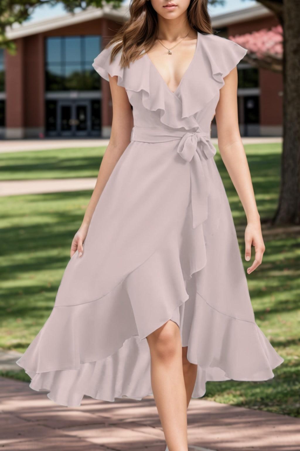 A-Line High-Low Chiffon Graduation Dresses CS0544 - COCOMELODY