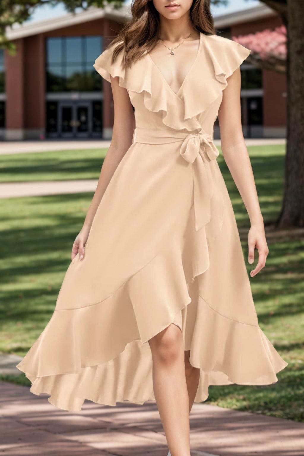A-Line High-Low Chiffon Graduation Dresses CS0544 - COCOMELODY