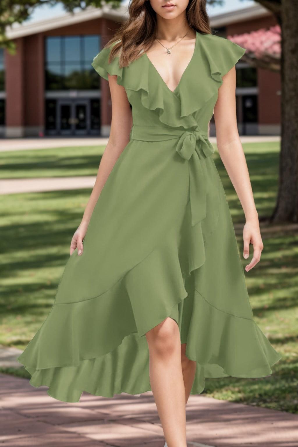 A-Line High-Low Chiffon Graduation Dresses CS0544 - COCOMELODY