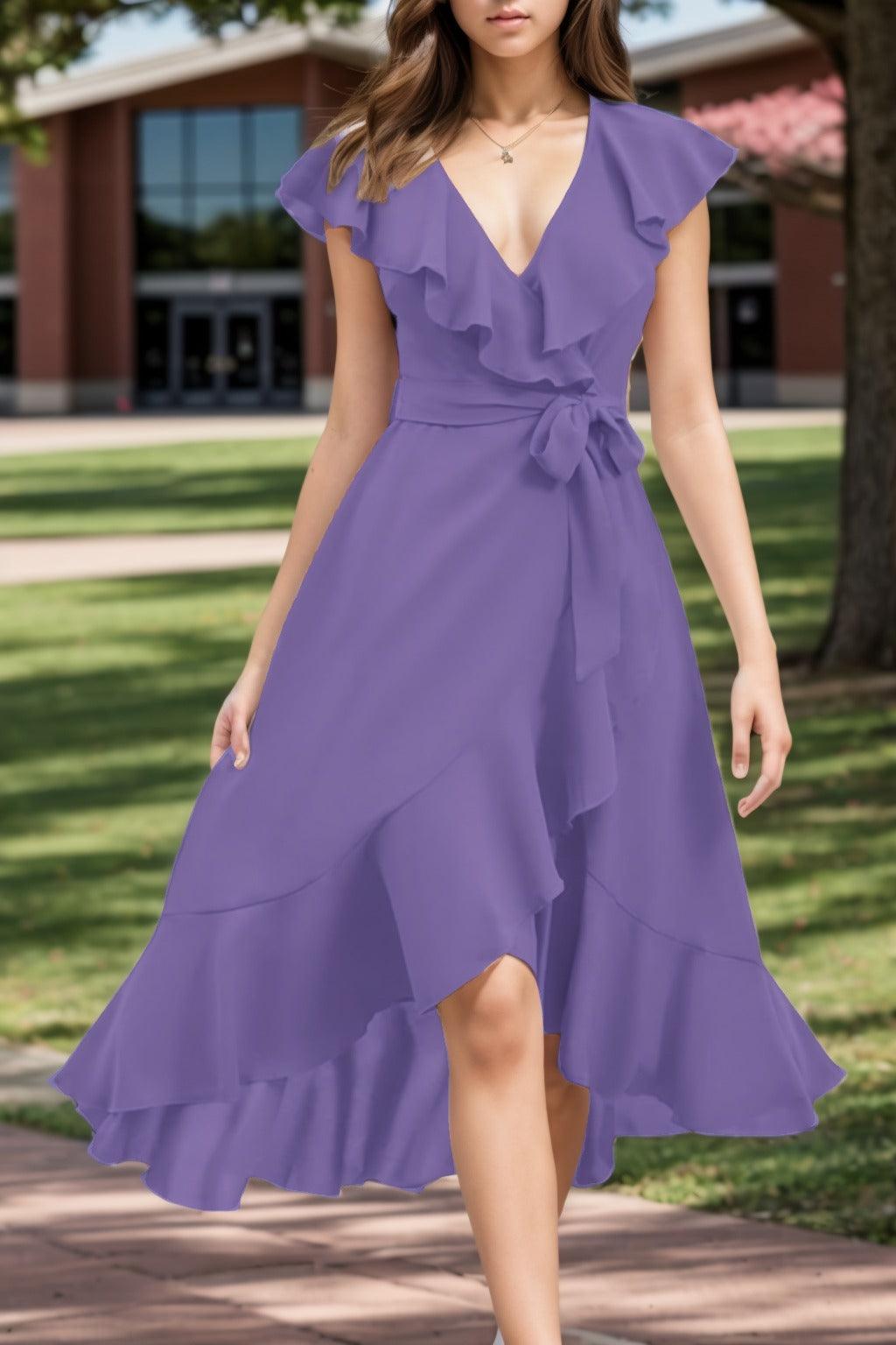 A-Line High-Low Chiffon Graduation Dresses CS0544 - COCOMELODY