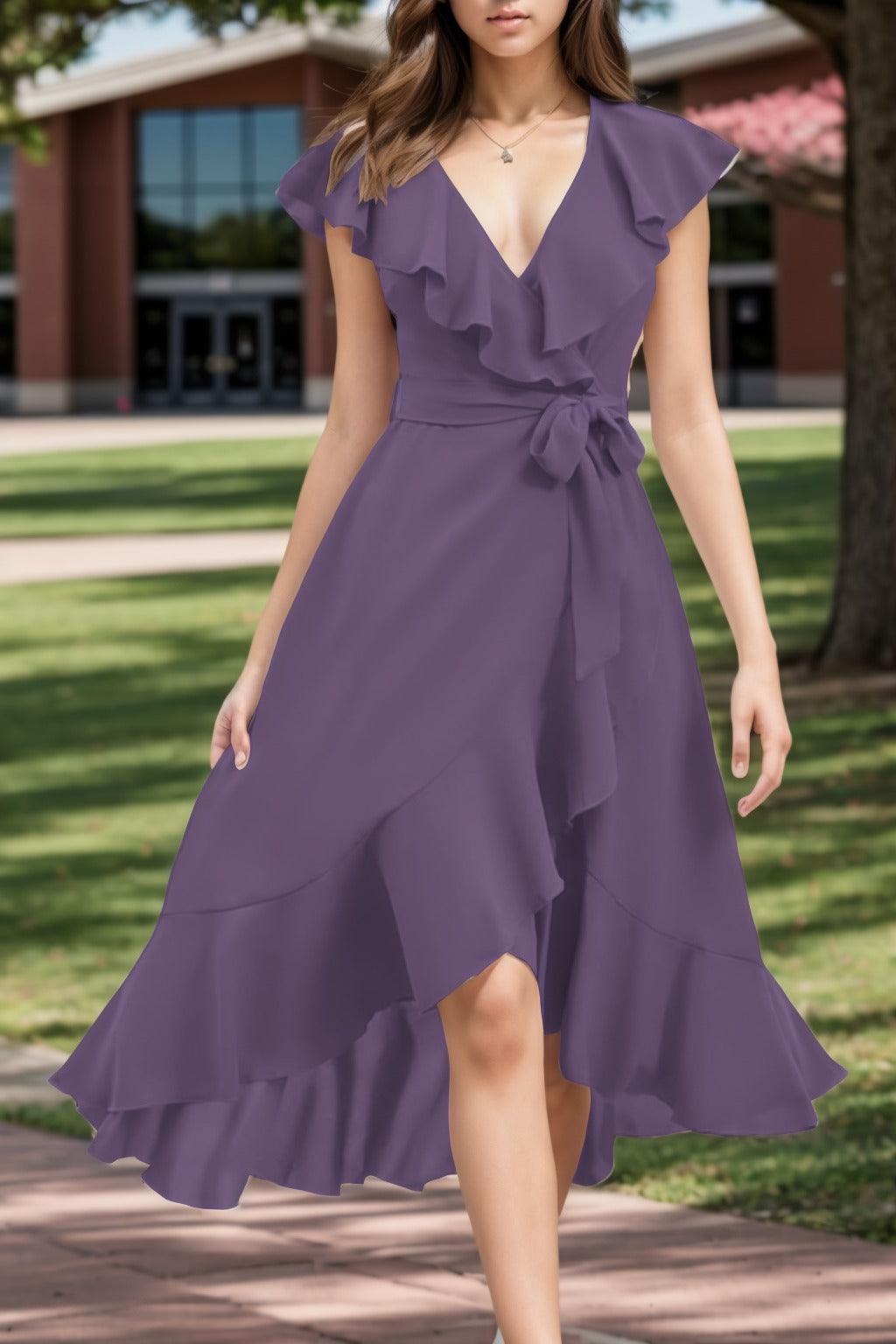 A-Line High-Low Chiffon Graduation Dresses CS0544 - COCOMELODY